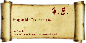 Hegedűs Erina névjegykártya